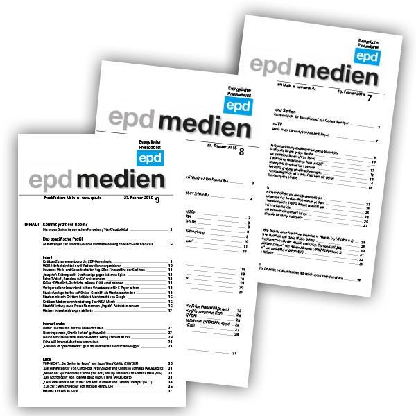 epd medien – Druckausgabe + 5x wöchentlich epd medien aktuell